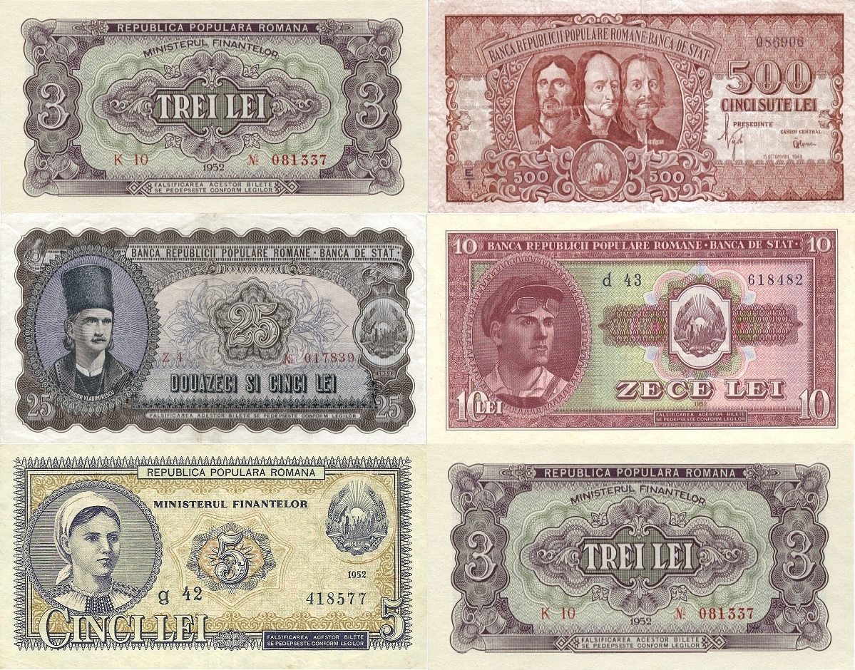 Bancnote românești din perioada comunistă, cu teme muncitorești, industriale și agricole